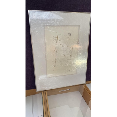 75 - Salvador Dali 'Beloved Horses' Etching with Colour and Gold Dust Limited Edition Print Numbered 204/... 