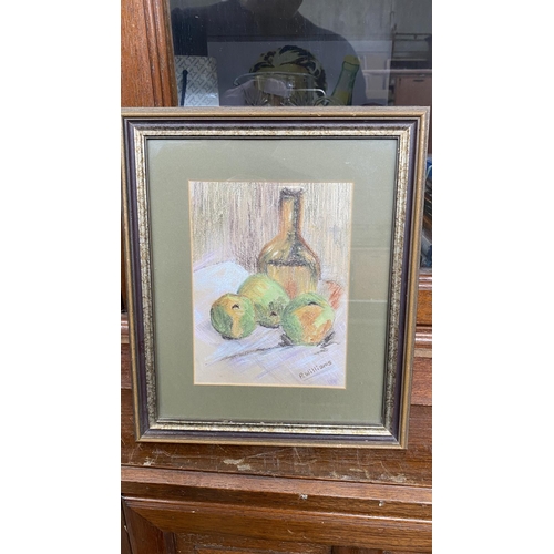 224 - 'P. Williams' Dog & Bottle Framed Artworks