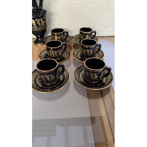 229 - Collection of Classic Greek Handmade Ceramic Trimmed with 24k Gold Signed (x17pcs)