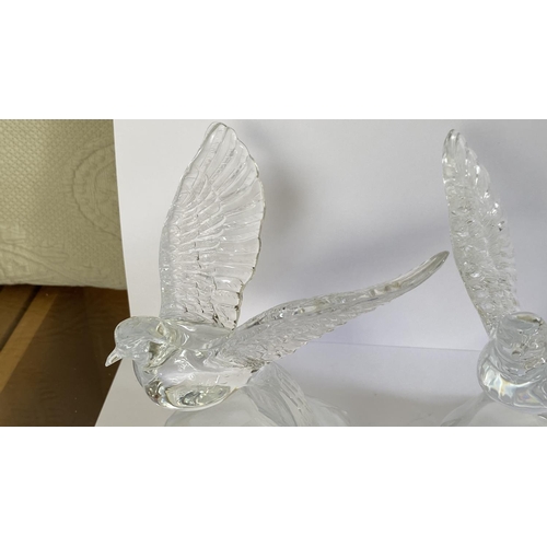 244 - x2 Crystal Bird Figurines on Frosted Base - Taken Back on 1/6/2024