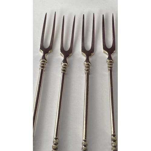 26 - Set of 9 Silver Forks for Appetizers