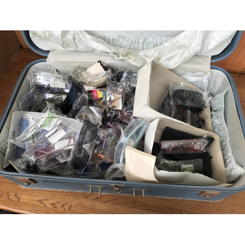 55 - Vintage Suitcase with More Than 30 Pairs of Sunglasses