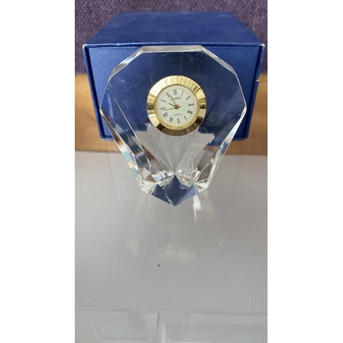 46 - Small Crystal Camry Quartz Table Clock in Box