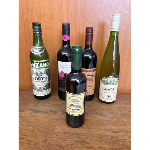 33 - Collection of 5 Wine Bottles and Other Spirits