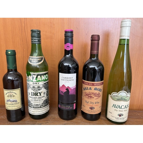 33 - Collection of 5 Wine Bottles and Other Spirits