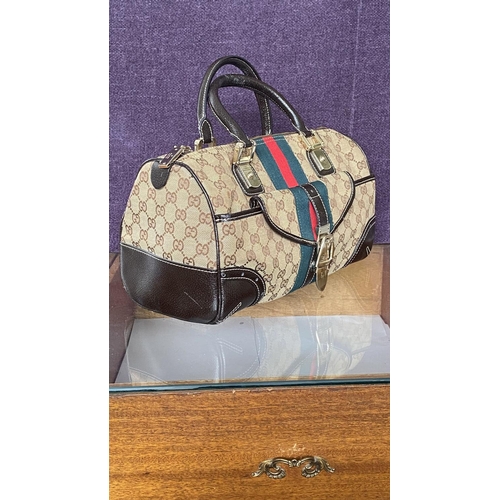 150 - Gucci Monogram Canvas Ladies Bag, Serial Number 113754/1669