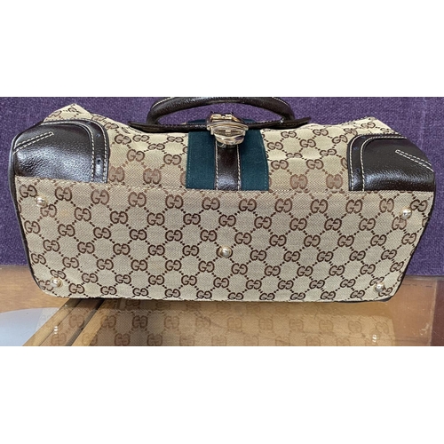 150 - Gucci Monogram Canvas Ladies Bag, Serial Number 113754/1669