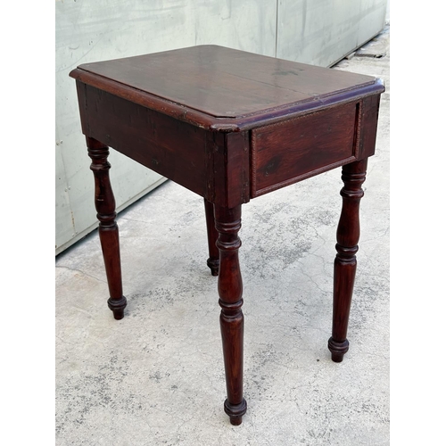 44 - Vintage Solid Wood Side/Telephone Table with Central Drawer and Decorative Trimmings (64 W. x 46 D. ... 