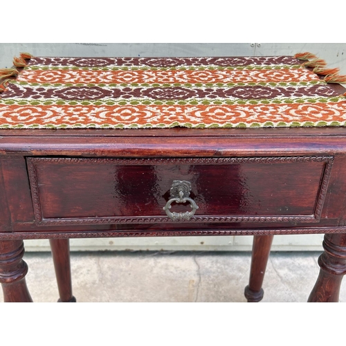 44 - Vintage Solid Wood Side/Telephone Table with Central Drawer and Decorative Trimmings (64 W. x 46 D. ... 