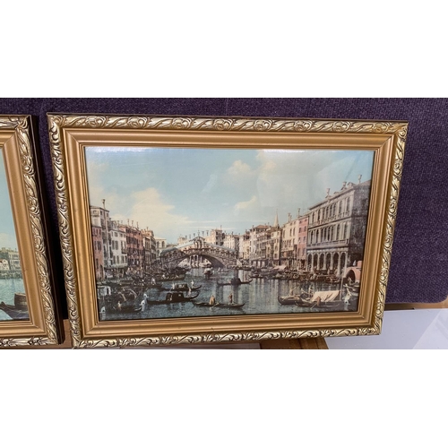 82 - x2 Vintage Pictures Featuring Venetian Scenes (36 x 25cm/each)