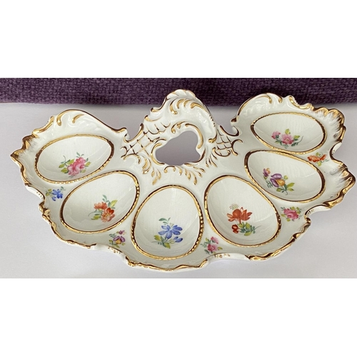 20 - Superb Vintage French Porcelain Deviled Egg Floral Platter/Tray and Other