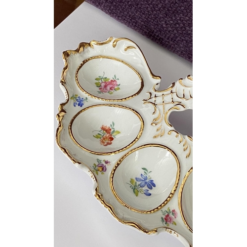 20 - Superb Vintage French Porcelain Deviled Egg Floral Platter/Tray and Other