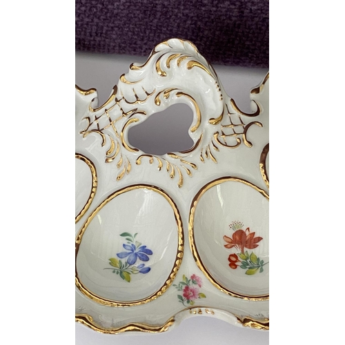 20 - Superb Vintage French Porcelain Deviled Egg Floral Platter/Tray and Other