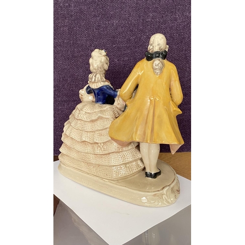 22 - Large Figurine of Rococo Couple Made in Germany, Signed and Numbered 20331 (27cm H.)