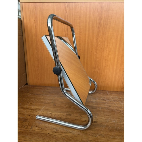 70 - Vintage From 1960's Bauhaus Tubular Style Table Top Swing Mirror with Chrome Base (38 W. x 30 d. x 5... 