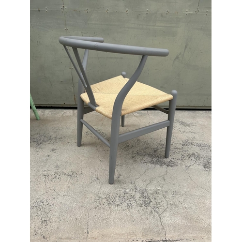 71 - Modern Scandinavian Design Wegner Style Wishbone Chair with Y-Shaped Back