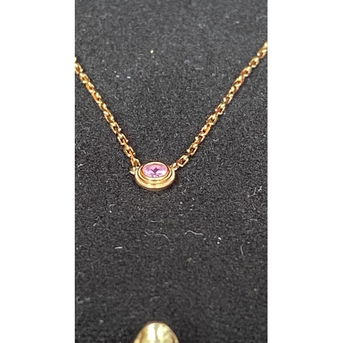 100 - Cartier D'Amour Rose, Gold, Pink Sapphire Necklace with (Sealed) Certificate