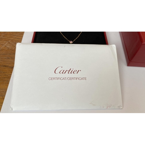 100 - Cartier D'Amour Rose, Gold, Pink Sapphire Necklace with (Sealed) Certificate