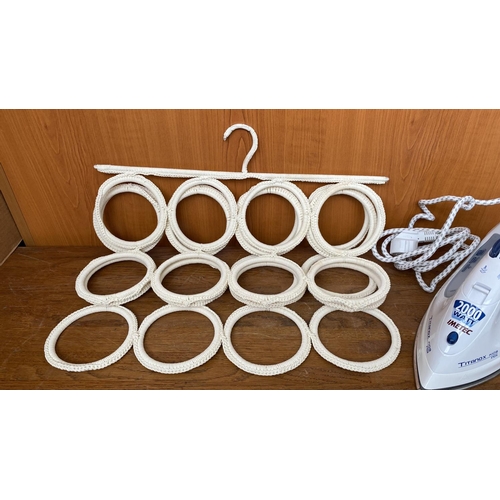 105 - 'Ikea' Multi Use Hanger (For Scarves, Belts, Ties etc.) Together with Imetec Steam Iron