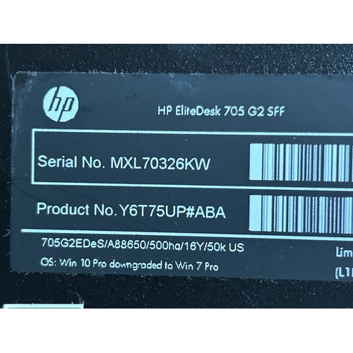 16 - HP Elite Desk 705 G2 SFF CPU Desktop Computer (A/F - Hard Disk Removed, Untested) - Code AM6925L