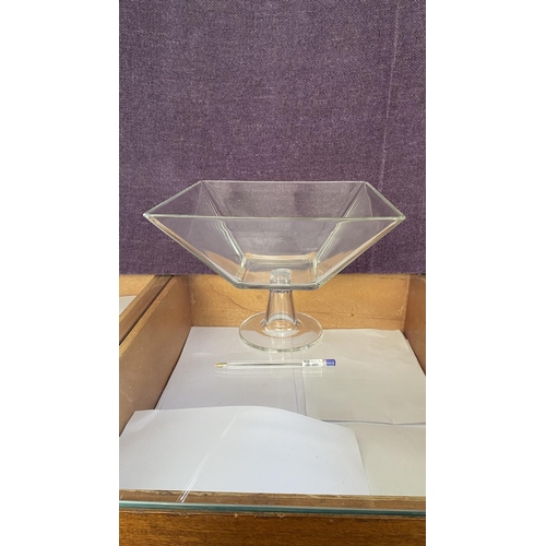 55 - Modi Footed Clear Bowl (Unused, in Box, 25 x 25 x19cm H.)