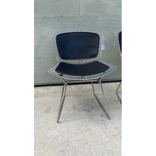 33 - Bertoia Wire Collection Side Chairs with Double Cushions ( Leather Seat Pad )