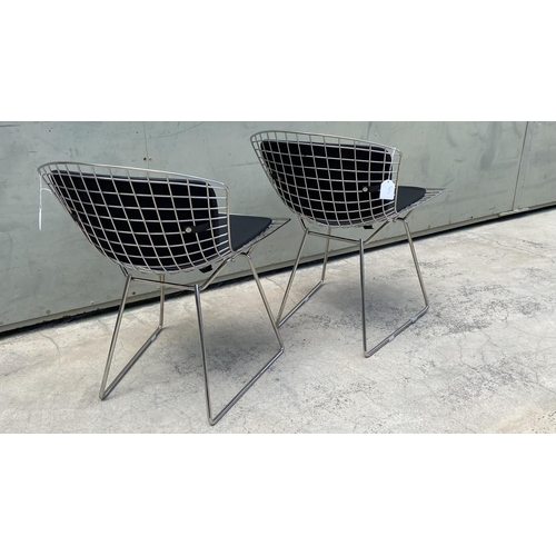 33 - Bertoia Wire Collection Side Chairs with Double Cushions ( Leather Seat Pad )