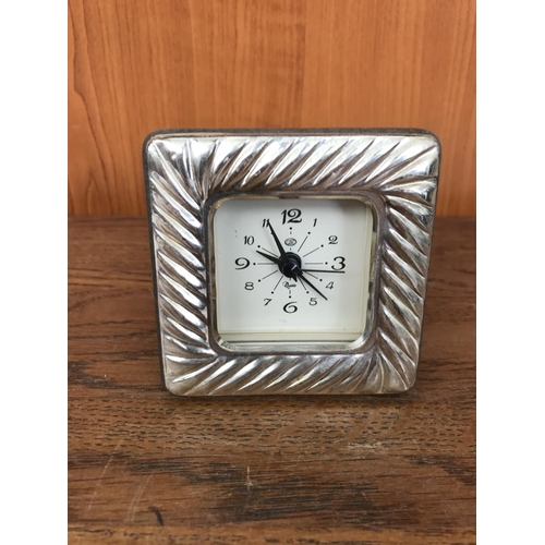 600 - Silver 925 GBG Italy Desk Clock (Untested)