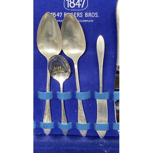 85 - Silver Plated 1847 Rogers Bros 52-Piece Service For 8 Flatware Cutlery Set, Comes with Tarnished Res... 