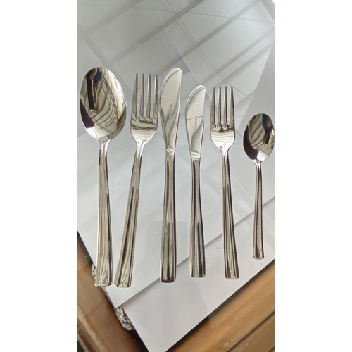 88 - Inoxbeck 18/10 Italy 75-Piece Stainless Steel Cutlery Set for 12 (Missing x1 Table Fork and x1 Desse... 