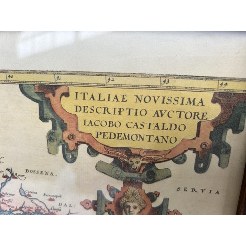 41 - Vintage Style Map of Italy in Frame (53 x 44cm)