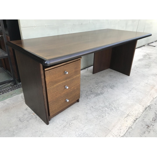 609 - Large Wooden Office Desk with 3 Drawers (180 W. x 80 D. x 73cm H.)