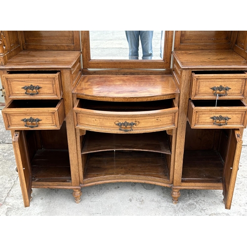 71 - Antique Wooden Buffet Unit with Swing Mirror