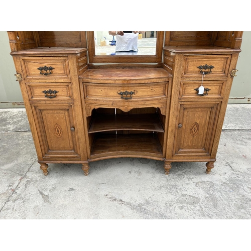 71 - Antique Wooden Buffet Unit with Swing Mirror