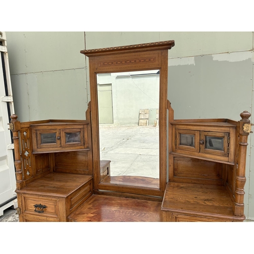 71 - Antique Wooden Buffet Unit with Swing Mirror