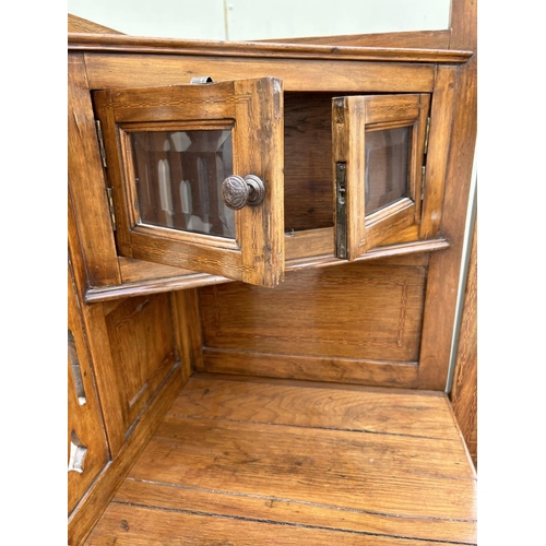 71 - Antique Wooden Buffet Unit with Swing Mirror