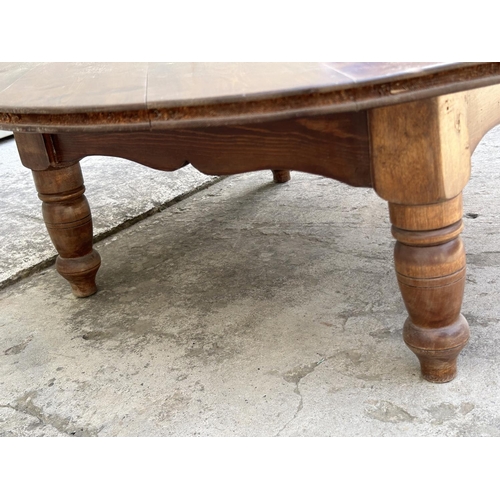 76 - Antique Style Wooden Circular Low Coffee Table (92cm Diameter, 32cm H.)