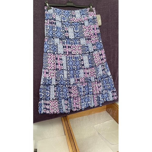 128 - JM Collection Women's Printed Ruffle Skirt with Pull on Waist Size L (Unused)