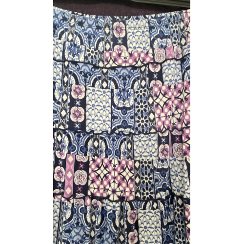 128 - JM Collection Women's Printed Ruffle Skirt with Pull on Waist Size L (Unused)