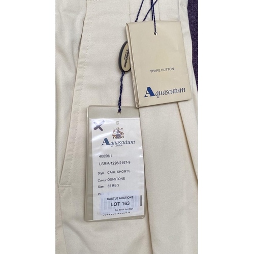 163 - Aquascutum London Men's Carl Shorts Stone color Size 32 R. (Unused)