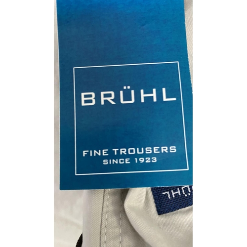 164 - Bruhl Classic Fine Summer Stone Color Cotton Trousers Size GB 42 R./ Eur 58 (Unused)