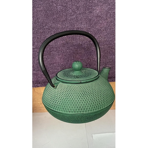 49 - Cast Iron Green Tea Pot with Infuser Filter Together with Small Japanese Iron Bottle Teapot with Ena... 