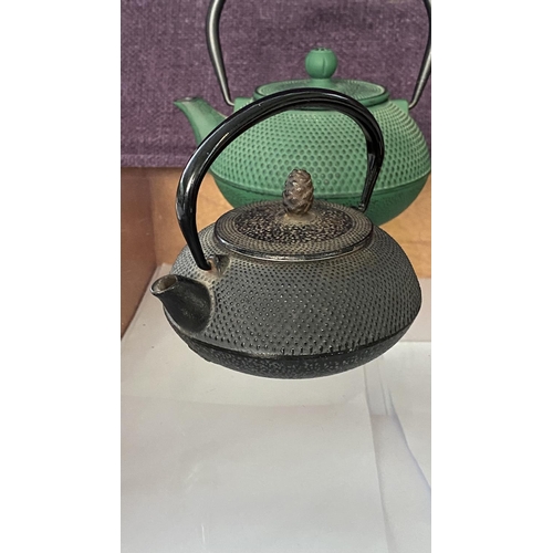 49 - Cast Iron Green Tea Pot with Infuser Filter Together with Small Japanese Iron Bottle Teapot with Ena... 