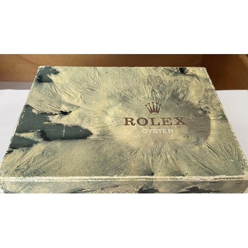 122 - Vintage 1970's Collectible Green Rolex Oyster Perpetual Watch Box with Outer Box Stickers