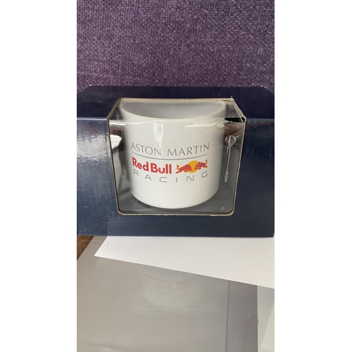 6 - Collectable Aston Martin Red Bull F1 Racing White Mug and Red Bull Stainless Steel Bottle (Unused, B... 