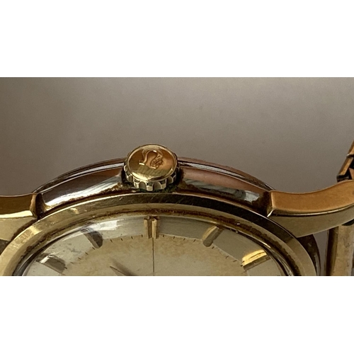 67 - Antique Omega Automatic Chronometer Constellation Wristwatch, Complete Overhaul, 18k Gold Mixed with... 