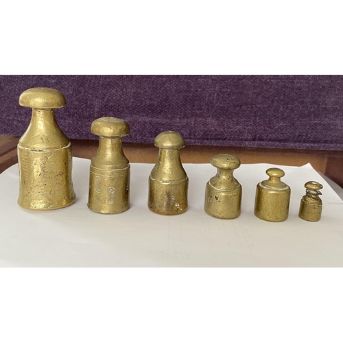 7 - Vintage Brass Set of Weights