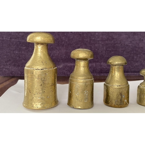 7 - Vintage Brass Set of Weights