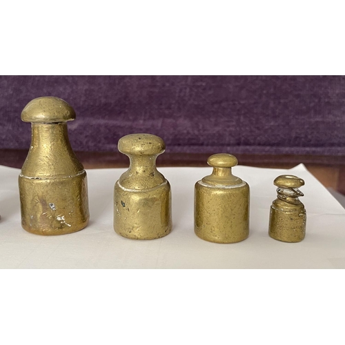 7 - Vintage Brass Set of Weights