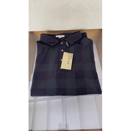 654 - Burberry Brit Navy Blue Men's Polo Shirt Size M (Unused)